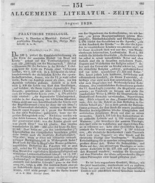 Marheineke, P. K.: Entwurf der practischen Theologie. Berlin: Duncker & Humblot 1837 (Beschluss von Nr. 150)