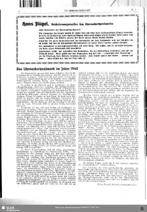 Das Uhrmacherhandwerk im Jahre 1940