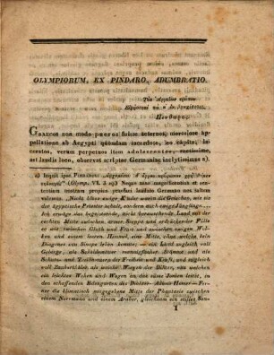 Olympiorum ex Pindaro adumbratio