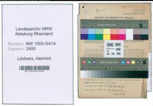 Entnazifizierung Heinrich Lindvers , geb. 14.11.1909 (Polizist)
