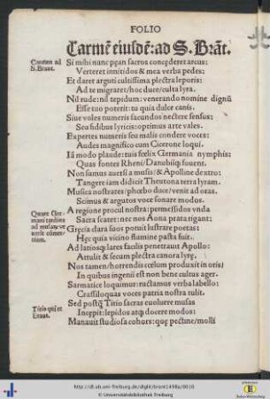 Carmen eiusdem ad Sebastianum Brant