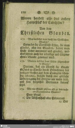 Wovon handelt also das andere Hauptstück des Catechismi? Von dem Christlichen Glauben