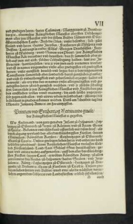 Printzen und Ertzhertzog Ferdinands gwalt/ der Künigklichen Majestat etc. gegeben.