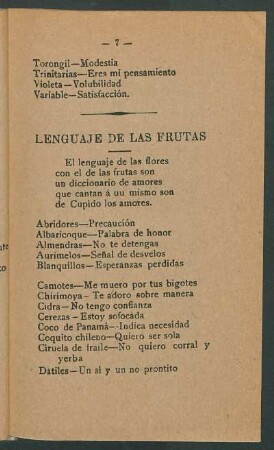 Lenguaje de las frutas