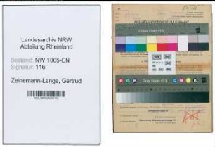 Entnazifizierung Gertrud Zeinemann-Lange , geb. 28.04.1911 (Techn. Uebersetzerin)