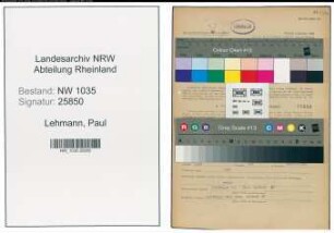 Entnazifizierung Paul Lehmann , geb. 14.11.1892 (Bergmann)
