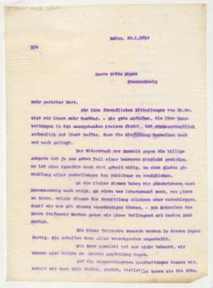 Brief an Fritz Meyer : 29.01.1916