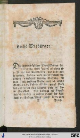Liebe Mitbürger!