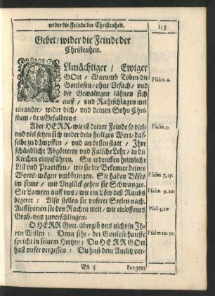 Gebet/ wider die Feinde der Christenheit.