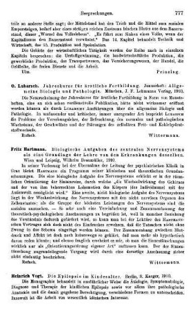 777-778, Heinrich Vogt. Die Epilepsie im Kindesalter. 1910