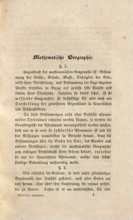 Leitfaden der mathematischen und allgemeinen physischen Geographie