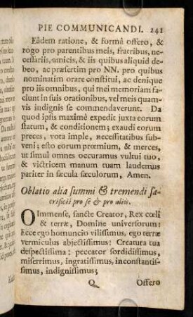 241-244, Oblatio alia summi & tremendi sacrificii pro ...