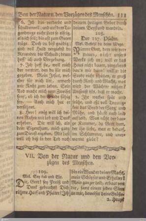 VII. Von der Natur und den Vorzügen des Menschen.