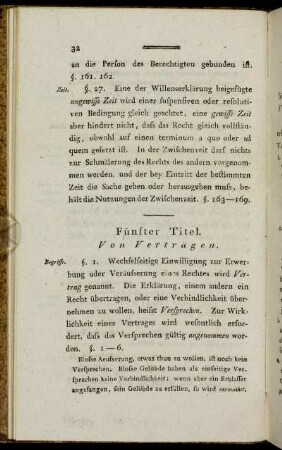 Fünfter Titel. Von Verträgen