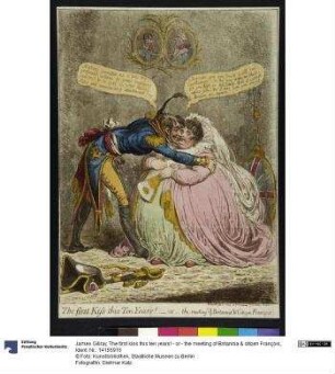 The first kiss this ten years! - or - the meeting of Britannia & citizen François