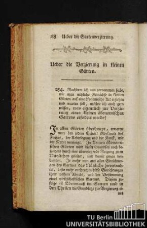 Ueber die Verzierung in kleinen Gärten.
