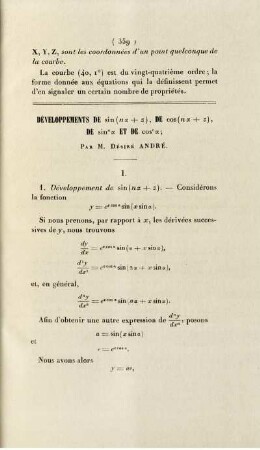 Développements de sin ... , de ... , de ... et de ... .