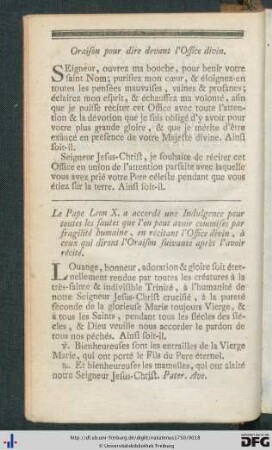 Oraison pour dire devant l'Office divin; Considerations pour réciter attentivement l'Office de la sainte Vierge.