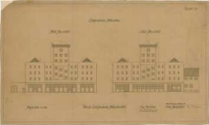 Fischer, Theodor; München - Westend, Bergmannstr.; Ledigenheim - Nord- u. Südseite (Ansichten)