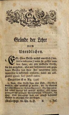 Anfangsgründe der Analysis des Unendlichen