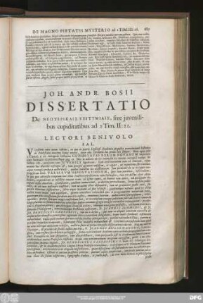 Lectori Benivolo Sal.