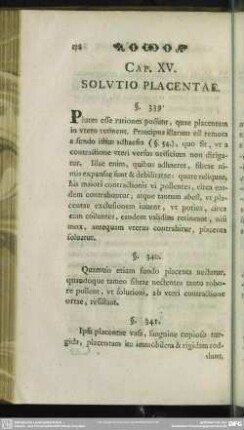 Cap. XV. Solutio Placentae