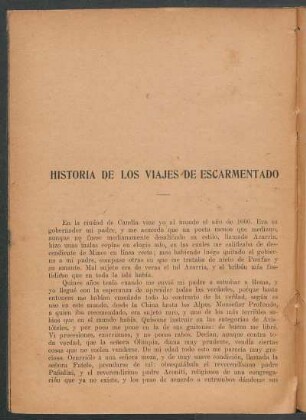 Historia de los viajes de escarmentado
