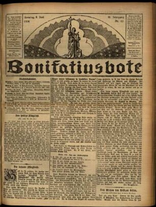 Erste Ausgabe vom Sonntag, den 08. Juni 1924.