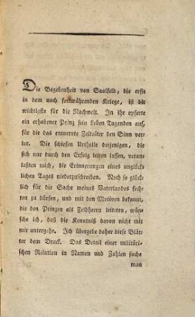 Das Gefecht bei Saalfeld an der Saale