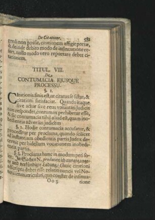 Titul. VIII. De Contumacia Eiusque Processu.