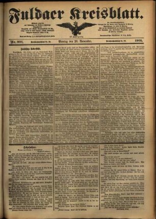 Ausgabe vom Montag, den 20. November 1905.