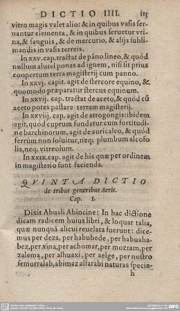 Dictio Quinta.