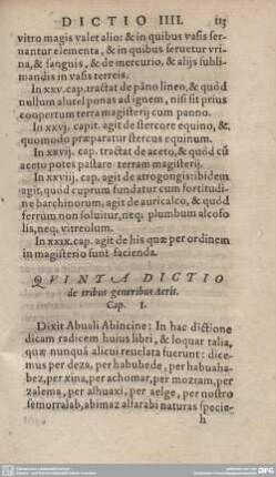 Dictio Quinta.