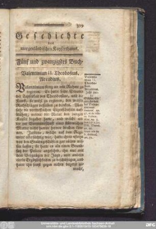Fünf und zwanzigstes Buch. Valentinian II. Theodosius. Arcadius.
