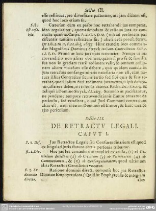 Sectio III. De Retractu Legali
