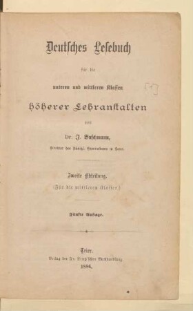 Abteilung 2, [Schülerband]: (Für die mittleren Klassen)