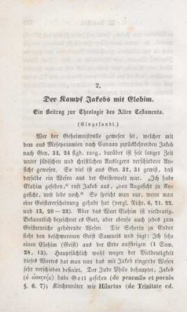 230-278 Der Kampf Jakobs mit Elohim : ein Beitrag zur Theologie des Alten Testaments