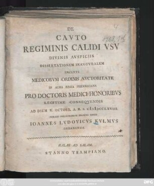 De Cavto Regiminis Calidi Vsv