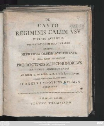 De Cavto Regiminis Calidi Vsv