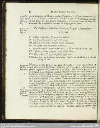 De divisione ususfructus in verum, & quasi usumfructum. Cap. III