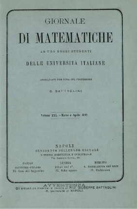 Volume XXX. - Marzo e Aprile 1892.
