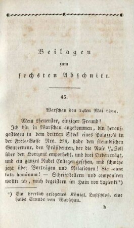43. Warschau den 14ten Mai 1804.