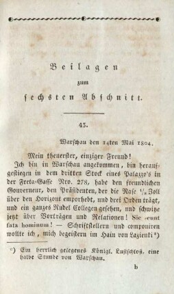 43. Warschau den 14ten Mai 1804.
