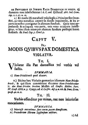 Capvt V. De Modis Qvibvs Pax Domestica Violatvr.