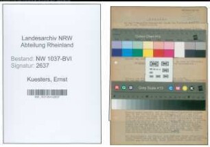 Entnazifizierung Ernst Kuesters , geb. 14.03.1890 (Kaufmann)