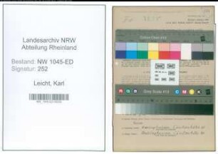 Entnazifizierung Karl Leicht , geb. 23.03.1901 (Lehrer)