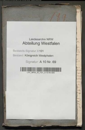 Abrechnung der Gerichtskosten (frais) der Friedensgerichte im Weserdepartement