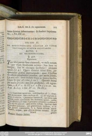 Sectio II. De Operationibus Gratiae Ad Fidem Totumque Statum Salutarem.