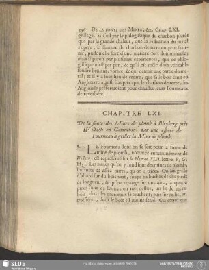 Chapitre LXI. De la fonte des Mines de plomb à Bleyberg près Willach en Carinthie, par une espece de Fourneau à griller la Mine de plomb