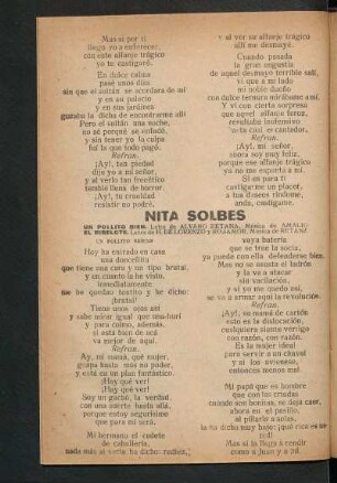 Un pollito bien : Letra de Álvaro Retana. Música de Amalio.